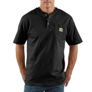 Carhartt Short Sleeve Workwear Henley T-Shirt – K84 Black - Image 2