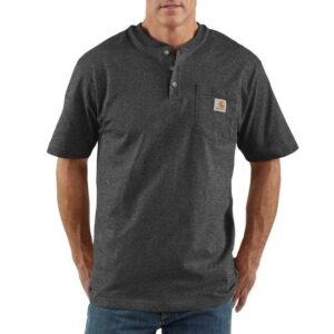Carhartt Short Sleeve Workwear Henley T-Shirt – K84 Carbon Heather