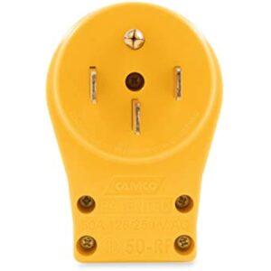 Camco PowerGrip RV Plug, 50 Amp Male Plug (125-250V/12500W), NEMA 14-50P (55255) , Yellow - Image 5