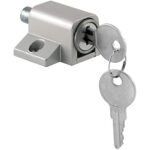 Prime-Line U 9861 Sliding Door Keyed Lock, Push-In � Replace Broken Parts and Add Additional Home Security, Painted Diecast Case, Auminum Finish