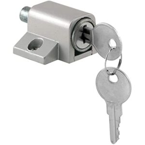 Prime-Line U 9861 Sliding Door Keyed Lock, Push-In � Replace Broken Parts and Add Additional Home Security, Painted Diecast Case, Auminum Finish