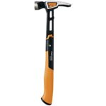 Fiskars 750230-1001 IsoCore 20 oz General Use Hammer, Carpenter Tools, Softgrip, Magnetic Nail Starter Groove, 15.5 inch,Black/Orange