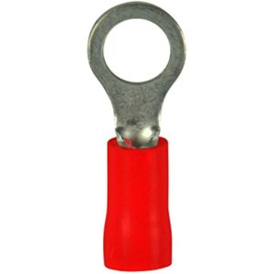 Gardner Bender 10-102 Electrical Ring Terminal, 22-18 AWG, Insulated Barrel, Crimp Connection, Red