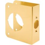 Prime-Line U 9555 Prime-Line Non-Recessed Lock Edge Reinforce, for Use with 1-3/8 in Door Thickness, Brass
