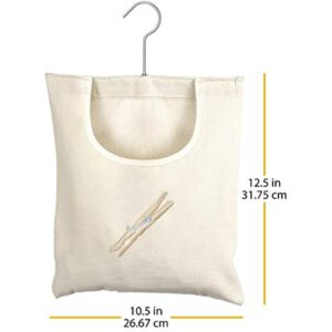 Whitmor Canvas Clothespin Bag Hanging Storage Organizer - Image 6