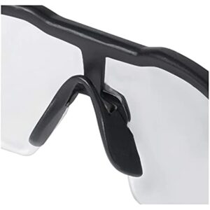 Milwaukee Anti-Scratch Safety Glasses Clear Lens Black/Red Frame - Case of: 1; - Image 4