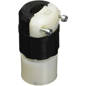 Leviton 5269-C 15 Amp, 125 Volt, Connector, Straight Blade, Industrial Grade, Grounding, Black-White