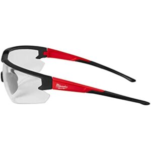 Milwaukee Anti-Scratch Safety Glasses Clear Lens Black/Red Frame - Case of: 1; - Image 2
