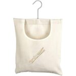 Whitmor Canvas Clothespin Bag Hanging Storage Organizer