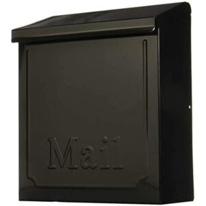 Gibraltar Mailboxes Townhouse Classic Galvanized Steel Wall Mount Black Mailbox