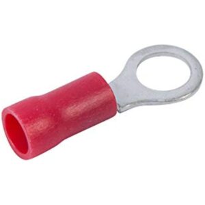 Gardner Bender 10-102 Electrical Ring Terminal, 22-18 AWG, Insulated Barrel, Crimp Connection, Red - Image 3