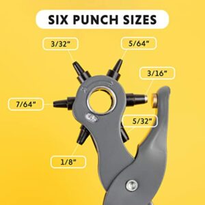 General Tools Leather Hole Punch Tool - 6 Multi-Hole Sizes for Leather, Rubber, & Plastic - Hobbies & Crafts 8.5 inches - Image 3