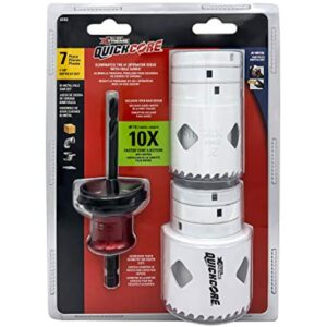 Disston QUICKCORE 7 pc Set - 1", 1-1/4", 1-1/2", 1-3/4", 2", and 2-1/2" Hole Saws, & Quick Change Arbor, Part E0100233 - Image 5