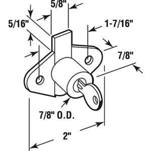 Prime-Line U 9947 Drawer and Cabinet Lock, 7/8 inch Outside Diameter, Diecast, Plated - Image 2