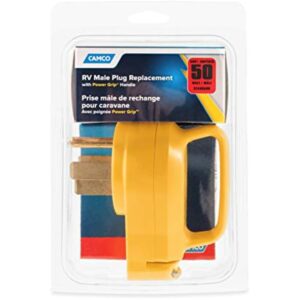 Camco PowerGrip RV Plug, 50 Amp Male Plug (125-250V/12500W), NEMA 14-50P (55255) , Yellow - Image 6