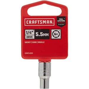 Craftsman 5.5 mm X 1/4 in. drive Metric 6 Point Standard Shallow Socket 1 pc - Image 2