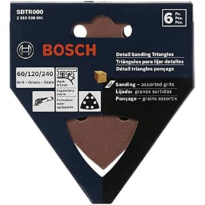 Bosch CS500 6-Pack Assortment General Purpose Hook-and-Loop Sanding Triangles - Image 2