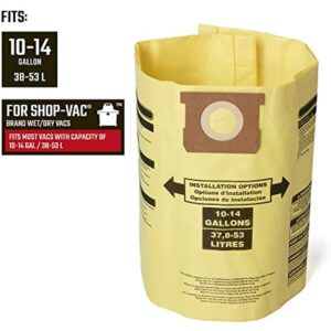 CRAFTSMAN CMXZVBE3877 Fine Dust Wet/Dry Vac Dust Collection Bags for 10 to 14 Gallon Shop Vacuums, 2-Pack, Yellow - Image 2
