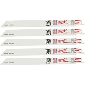 Milwaukee 48-00-5188 9" x 18TPI Sawzall Blade for Metal Cutting 3/4 Height 5 Blades per Pack