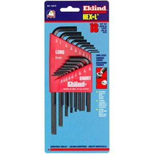EKLIND 10018 Hex-L Key allen wrench - 18pc set SAE Inch Sizes .050-5/16 Short & Long - Image 5