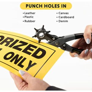 General Tools Leather Hole Punch Tool - 6 Multi-Hole Sizes for Leather, Rubber, & Plastic - Hobbies & Crafts 8.5 inches - Image 4