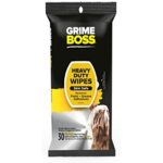 Grime Boss Heavy Duty Wipes Hands, Equipment, Garden, Auto, Camping, 30 Count