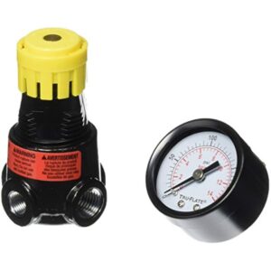 Tru-Flate Plastic/Steel Mini Regulator with Gauge 1/4" Npt 250 Psi 1 Pc - Case of: 1; Each Pack Qty: 1