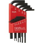 EKLIND 10111 Hex-L Key allen wrench - 11pc set SAE Inch Sizes .050-1/4 Short series