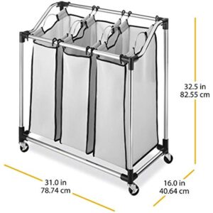 Whitmor Chrome Laundry Sorter with Foam Mesh Bags - Image 4