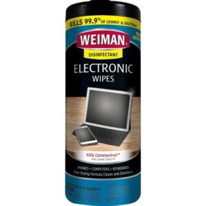 Weiman Disinfecting Electronic Cleaning Wipes For Keyboards, Tablets, E-readers, Smart Phones, Netbooks, and Touchscreens (30 Wipes)