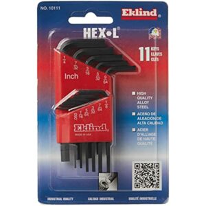 EKLIND 10111 Hex-L Key allen wrench - 11pc set SAE Inch Sizes .050-1/4 Short series - Image 2