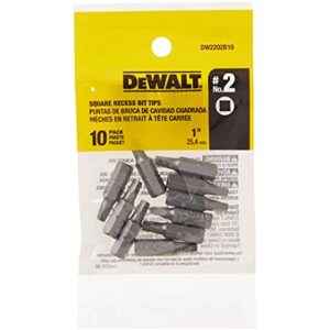 DEWALT DW2202B10 #2 Square Recess 1-Inch Bit Tip (10-Pack), Silver - Image 4