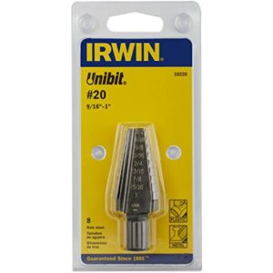 Irwin Tools Unibit #20 9/16-Inch to 1-Inch Step-Drill Bit 10220 - Image 2