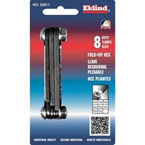 Eklind 20811 Steel Handle Fold-up Hex Key allen wrench - 8pc set SAE Inch Sizes .050-5/32 - Image 2