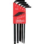 EKLIND 13211 Ball-Hex-L Key allen wrench - 11pc set SAE Inch Sizes .050-1/4 Long series