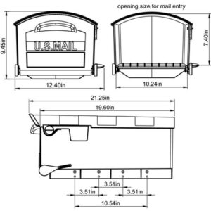 Gibraltar Mailboxes Patriot Classic Plastic Post Mount Black Mailbox - Image 5