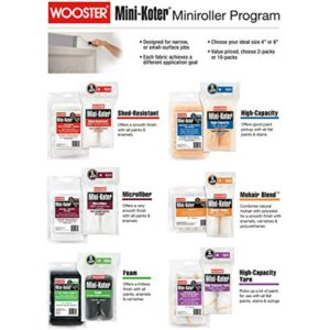 Wooster Brush Mini-Koter R317 4 Inch Mini Roller Microfiber 3/8 Inch Nap - 10 Pack - Image 2