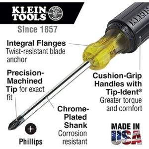 Klein Tools Screwdriver Phillips #2, Non Magnetic Screwdriver with 10-Inch Round Shank, Cushion Grip 603-10 - Image 2