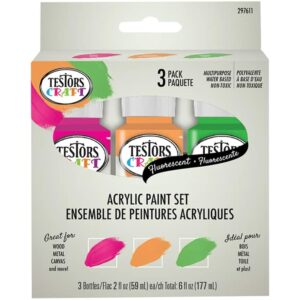 TESTOR CORPORATION Testor 297611 3PK 2OZ Fluo Paint Set - Quantity 6