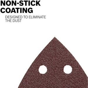 BOSCH SDTR060 Detail Triangle, Hook & Loop Sanding Sheet, Brown 60 Grit, 5-Pack - Image 3