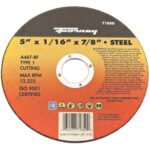 Forney 71850 Cut-Off Wheel with 7/8-Inch Arbor, Metal Type 1, A46T-BF, 5-Inch-by-1/16-Inch