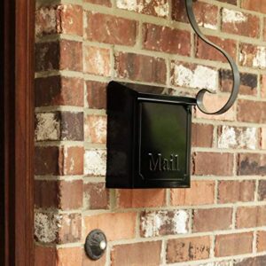 Gibraltar Mailboxes Townhouse Classic Galvanized Steel Wall Mount Black Mailbox - Image 4