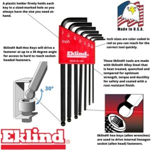 Eklind Ball-Hex-L 5/64 to 1/4 in. SAE Long Arm Ball End Hex L-Key Set 7 pc - Image 3
