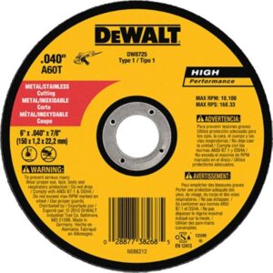 DEWALT Cutting Wheel 6 in. x .040 in. x 7/8 in., 60 Tooth (DW8725)