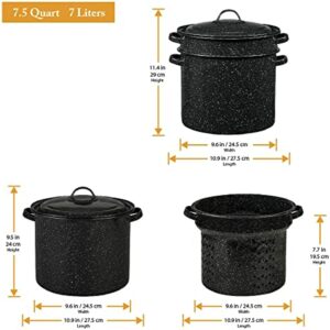 Granite Ware Ceramic Over Steel Blancher 7.5 qt Black - Image 3
