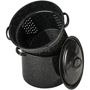 Granite Ware Ceramic Over Steel Blancher 7.5 qt Black