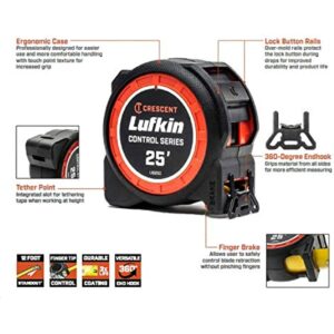Crescent Lufkin 1-3/16 x 25' Command Control Series Black Clad Tape Measure - L1025CB - Image 2