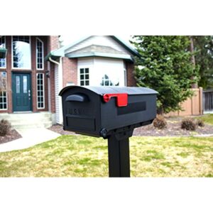 Gibraltar Mailboxes Patriot Classic Plastic Post Mount Black Mailbox - Image 6