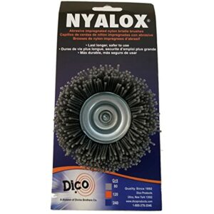Dico Products 7200005 Nylox Cup Brush 21/2" 80 Grit, Grey
