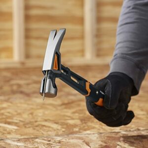 Fiskars 750230-1001 IsoCore 20 oz General Use Hammer, Carpenter Tools, Softgrip, Magnetic Nail Starter Groove, 15.5 inch,Black/Orange - Image 4